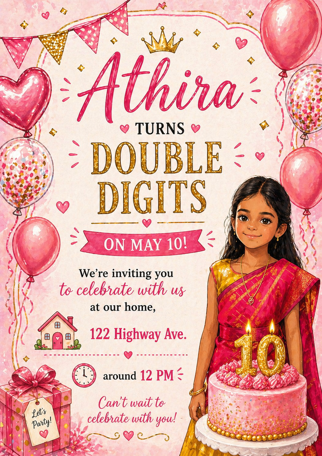Athira birthday invite